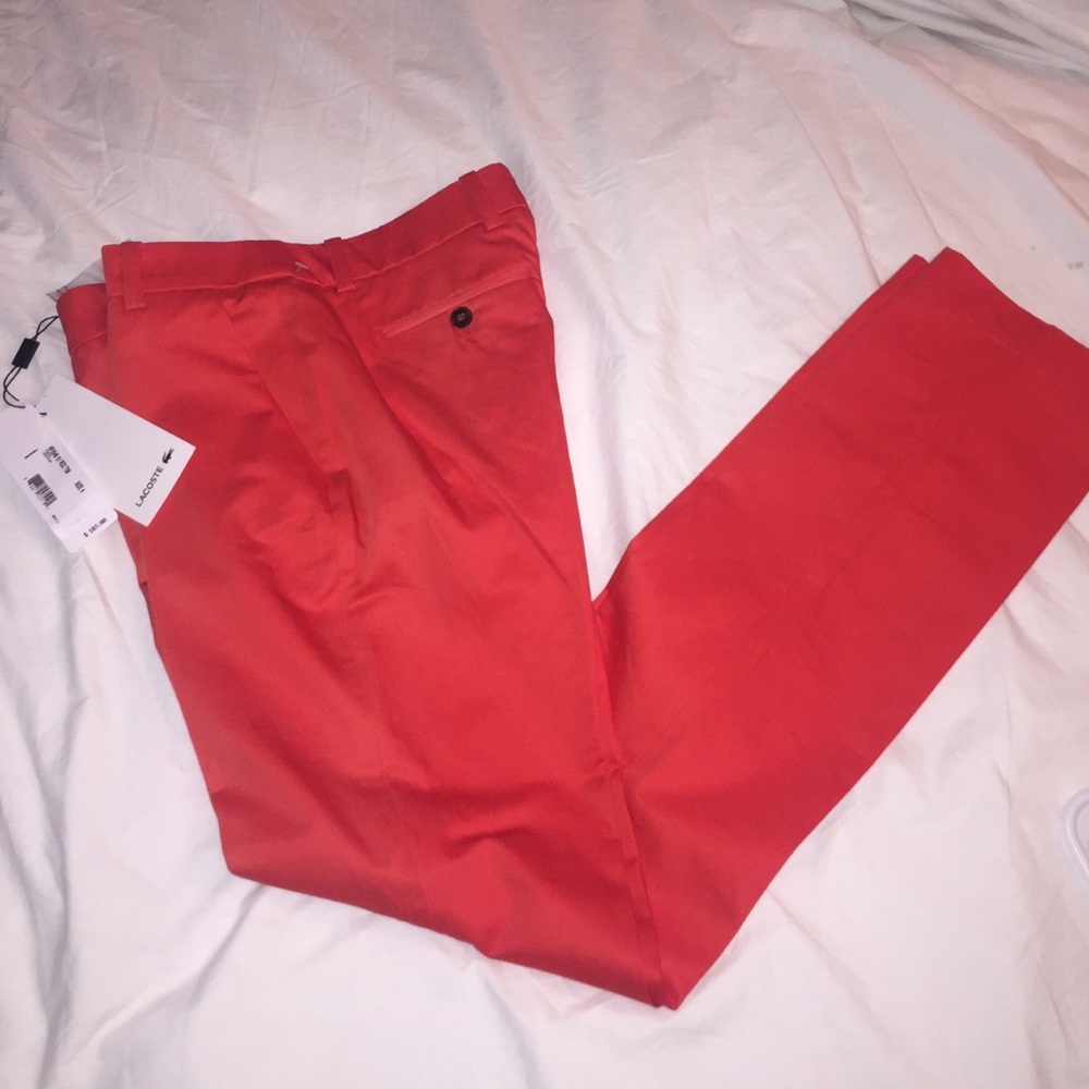 Lacoste red 100%cotton khaki pants